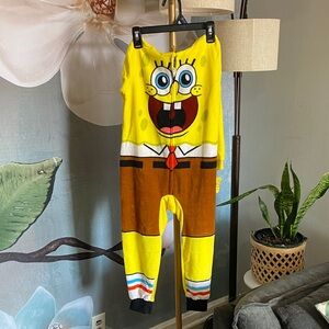 SpongeBob SquarePants Yellow Onesie PJ w/ hoodie Boys & girls size 4/5 NWT